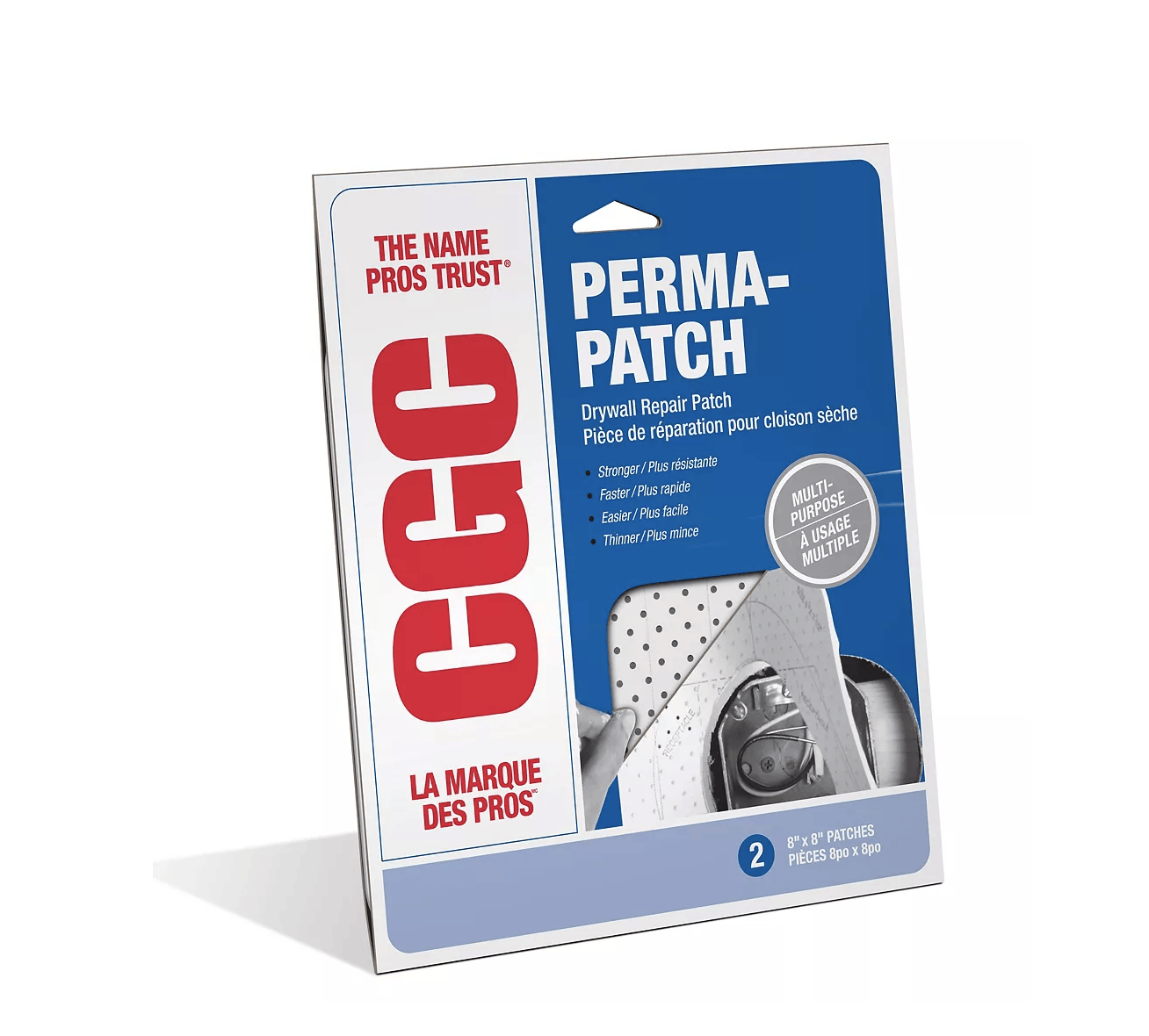 CGC 8IN X 8IN STRAIT-FLEX PERMA-PATCH DRYWALL REPAIR PATCH,50 CARD