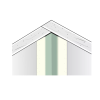 CGC B2, 8FT SHEETROCK PAPER-FACED METAL INSIDE CORNER, SQ CORNER. TAPE-ON, 50 PC CTN